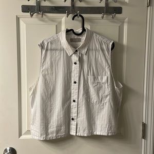 Everlane cropped sleeveless button down size 12